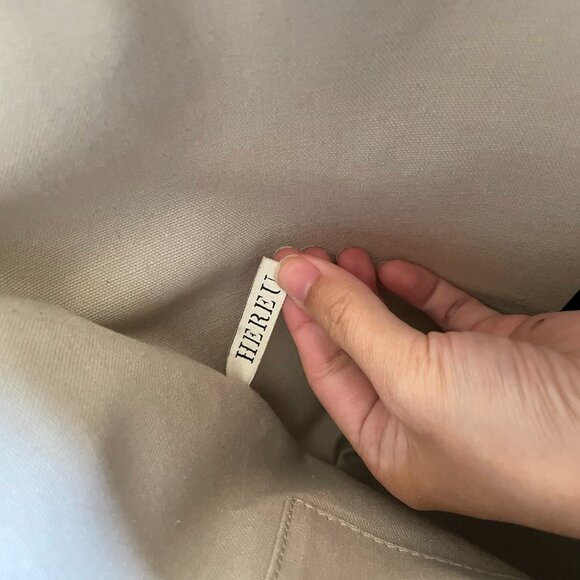 NEW WITH TAGS Hereu Encant Caged Leather and Canvas Tote Bag Black Ivory - Picture 9 of 9